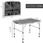 Tavolino Pieghevole per Barbecue da Campeggio, Supporto Portatile in Alluminio per Griglia