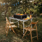 Tavolino Pieghevole per Barbecue da Campeggio, Supporto Portatile in Alluminio per Griglia