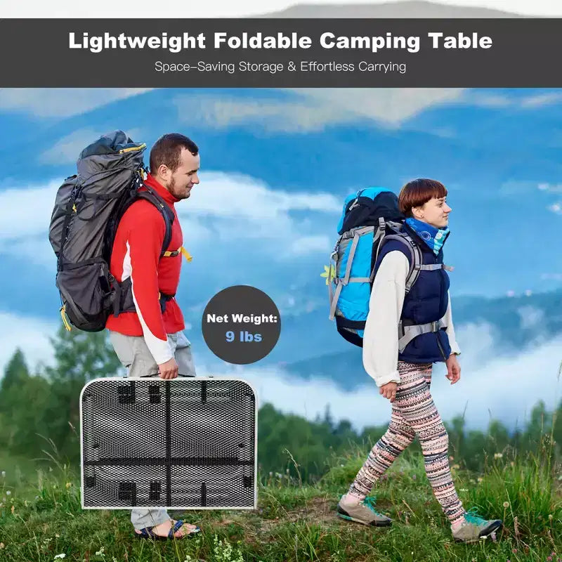 Tavolino Pieghevole per Barbecue da Campeggio, Supporto Portatile in Alluminio per Griglia