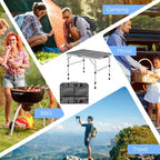 Tavolino Pieghevole per Barbecue da Campeggio, Supporto Portatile in Alluminio per Griglia