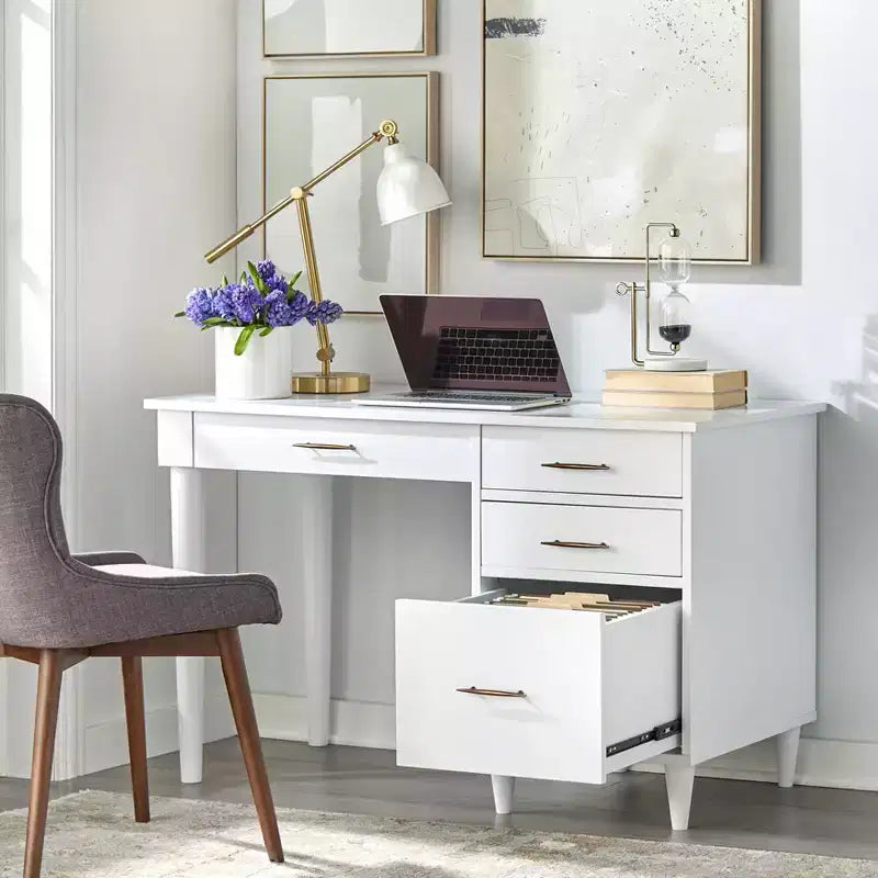 Scrivania Mid Century Modern con cassetti