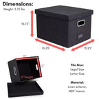 Organizer porta documenti pieghevole Internet's Best con coperchio - 1 pezzo - Carbone