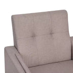 Poltrona imbottita Mid-Century Modern con sedile e schienale trapuntati, supporto con molle insacchettate e gambe in legno