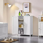 Mobiletto da Bagno Indipendente, Armadietto da Cucina a Doppia Anta con Ripiani Regolabili