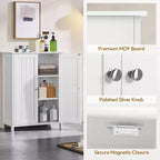 Mobiletto da Bagno Indipendente, Armadietto da Cucina a Doppia Anta con Ripiani Regolabili