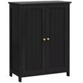 Yaheetech Free-Standing Bathroom Cabinet Double Door Kitchen Cupboard with Adjustable Shelves